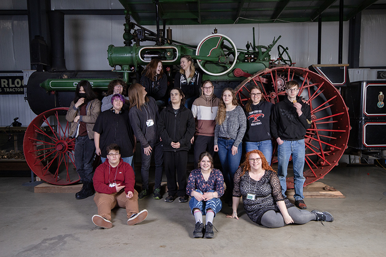Media Arts Students photo shoot at the Tractor Museum